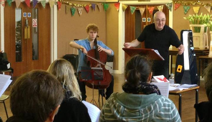 Rehearsing for Christmas with The Singers